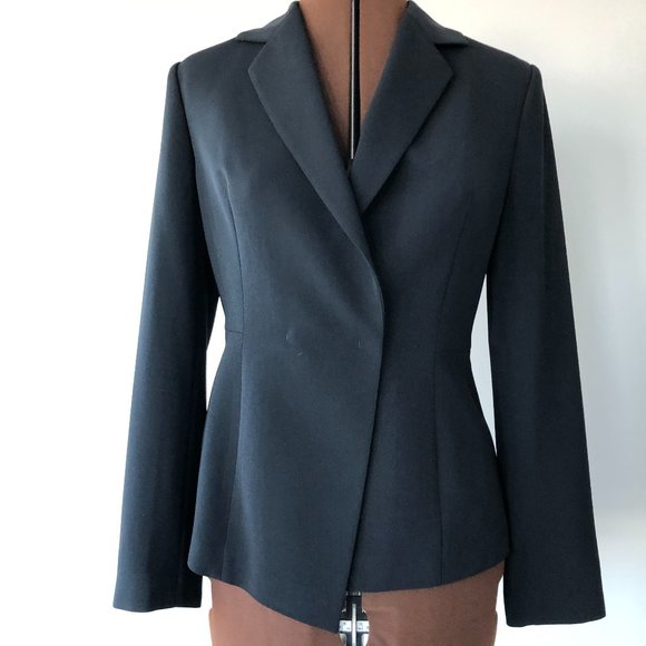 Perry Ellis Lined Black Blazer Size 40 - Picture 2 of 9